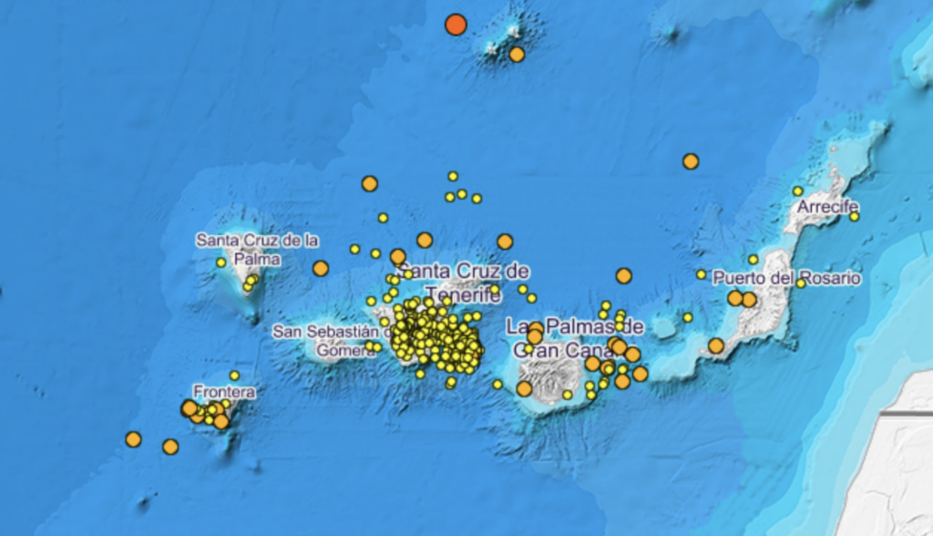 Localizados 158 terremotos en  Canarias durante mayo