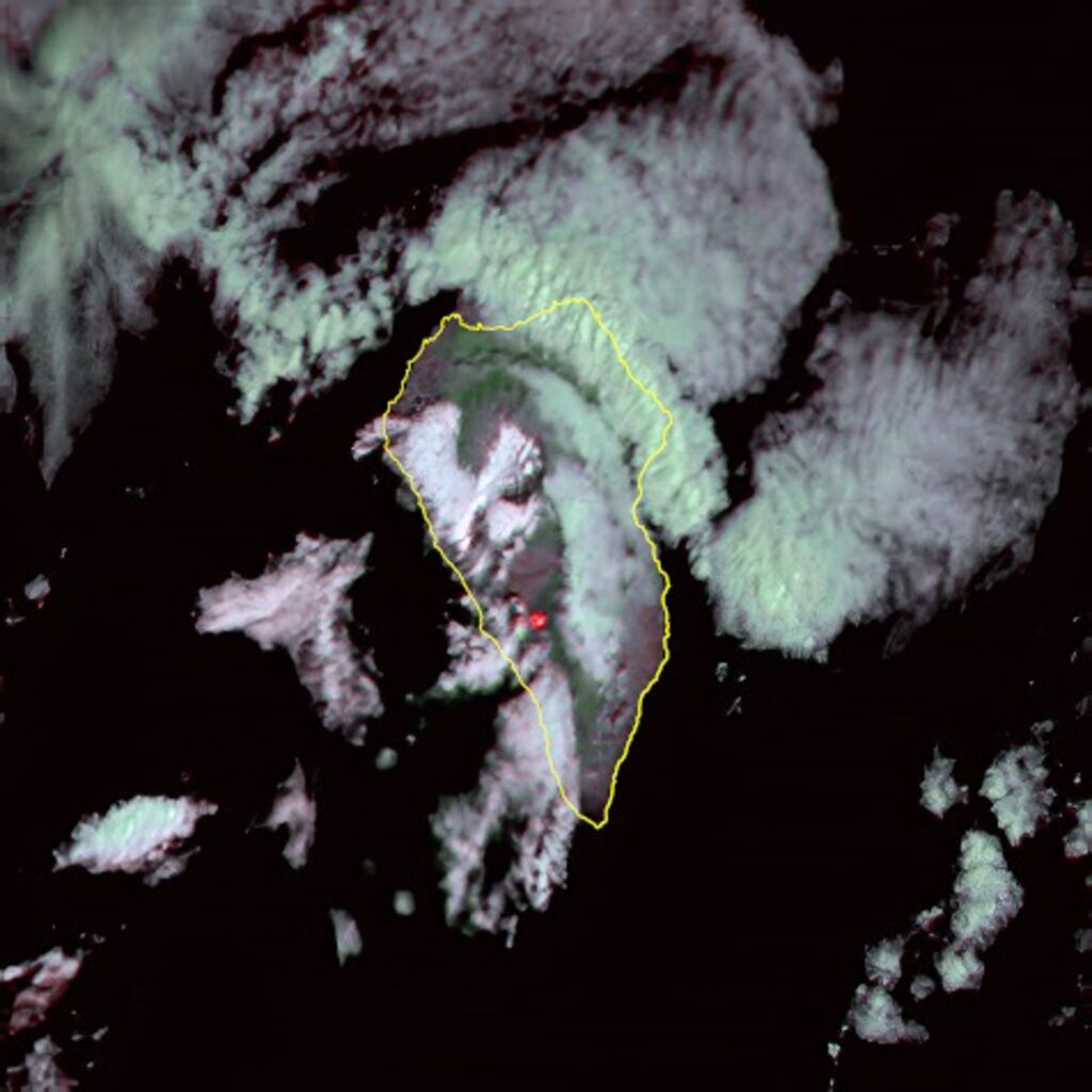 La cámara DRAGO capta imágenes infrarrojas de la erupción de La Palma desde el espacio