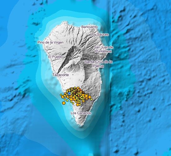El Instituto Geográfico Nacional baja a 3,5 la magnitud del seísmo de La Palma