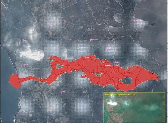 La lava destruye 870 edificaciones, más de 27 kilómetros de carreteras y afecta ya a casi 4.000 hectáreas