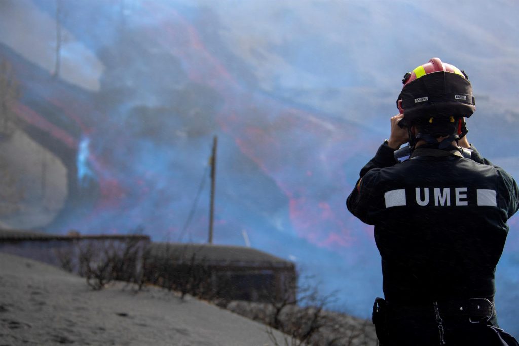 Más de 300 efectivos de la UME han pasado por La Palma