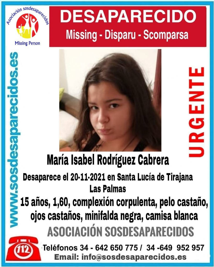 Buscan a María Isabel, desaparecida en Santa Lucía de Tirajana