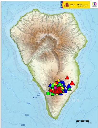 Localizan casi una veintena de terremotos en La Palma durante la medianoche