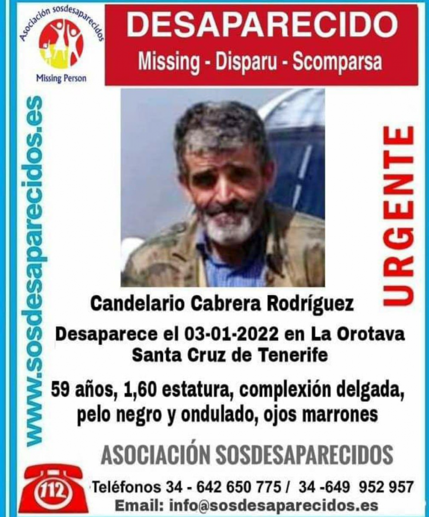 Buscan a Candelario Cabrera, desaparecido en La Orotava