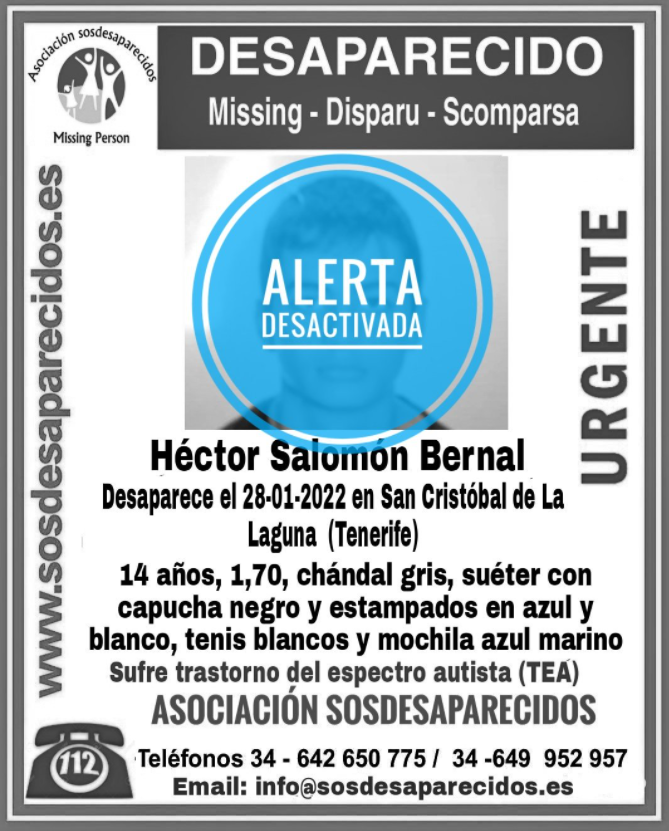 Buscan a Héctor Salomón Bernal, desaparecido este viernes en San Cristóbal de La Laguna