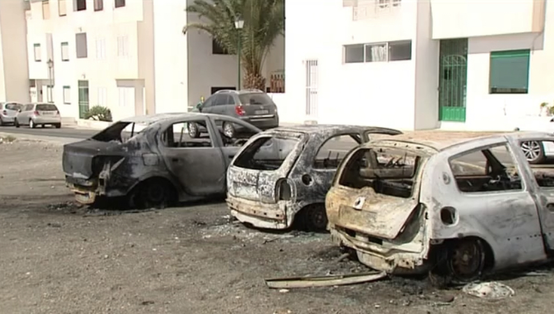 Cinco coches quemados en un mes en Arrecife, Lanzarote