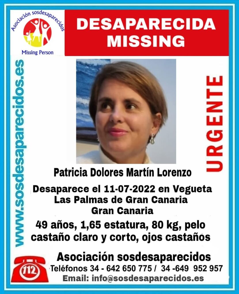 Continúa la búsqueda de Patricia Dolores en Gran Canaria