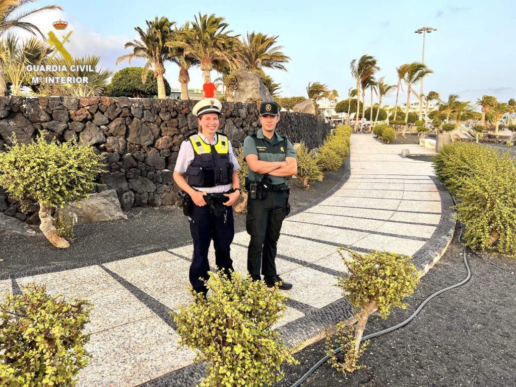 Patrullas mixtas entre Guardia Civil y Policía Alemana refuerzan la seguridad en las zonas turísticas de Lanzarote