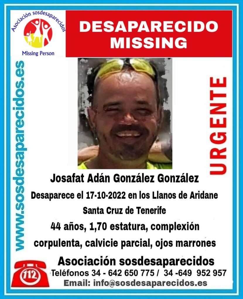 Buscan a Josafat Adán González González, desaparecido en La Palma el pasado lunes