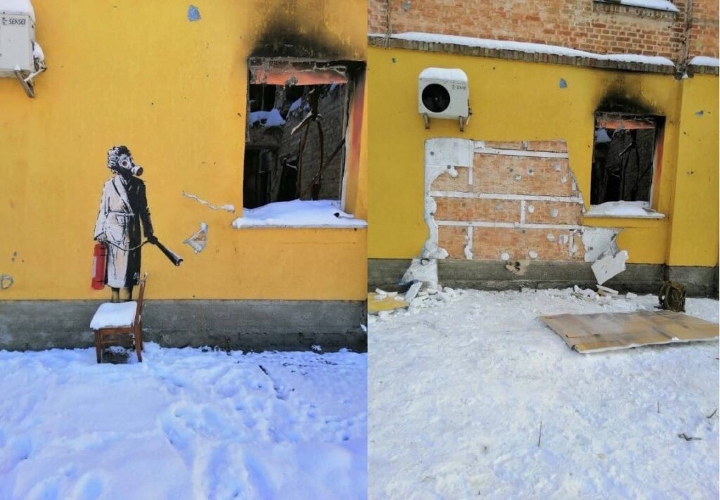 Detienen a una persona por intentar robar un mural de Banksy en Ucrania
