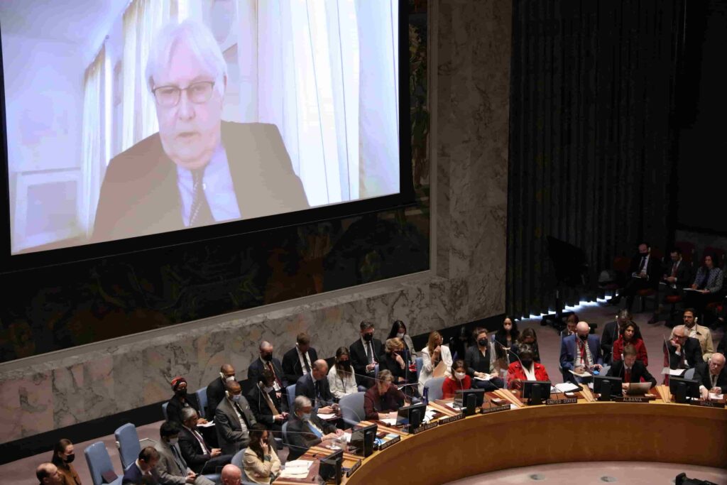 Martin Griffiths habla ante el Consejo de Seguridad de la ONU sobre ayuda humanitaria