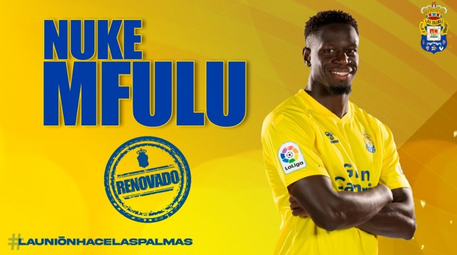 Imagen que ha compartido la UD Las Palmas en redes sociales para anunciar la renovación de Nuke Mfulu