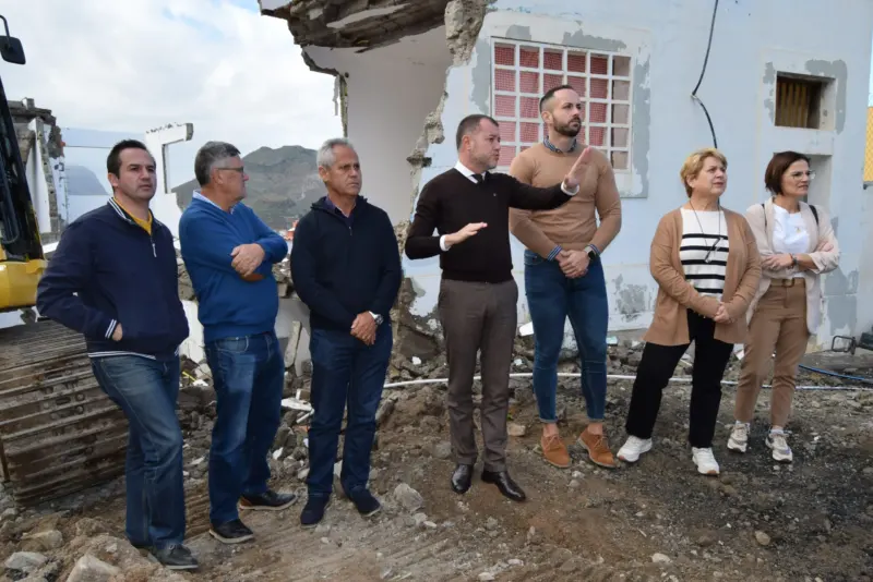 Arranca la demolición para construir una nueva vía de acceso en Gáldar, Gran Canaria