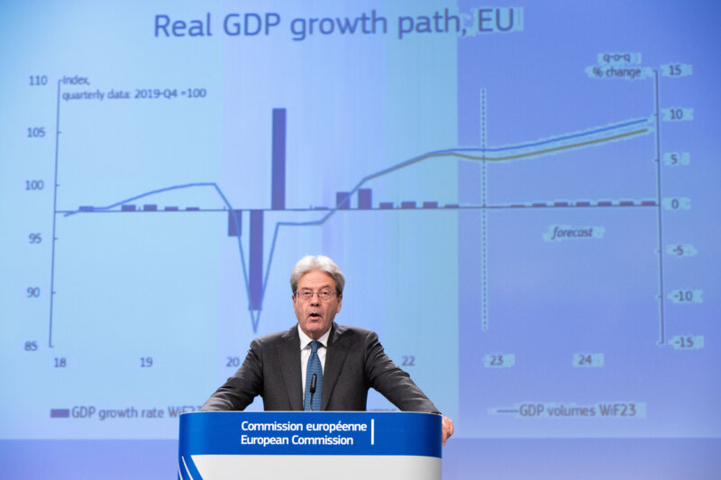 La UE salva "por poco" la recesión económica y deja atrás un pico de inflación del 9,2%