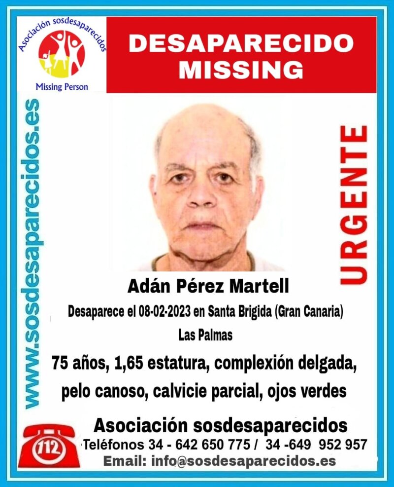 Se busca a Adán Pérez Martell, desaparecido en Gran Canaria
