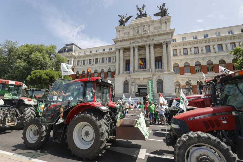 Los agricultores protestan en Madrid por las consecuencias de la sequía