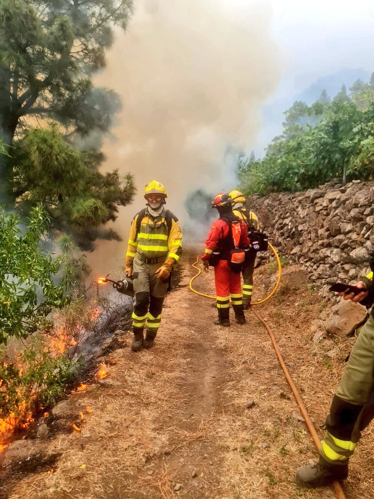 El incendio de La Palma permanece activo en tres frentes