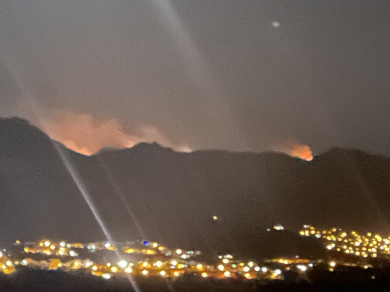 Imagen nocturna del incendio de Tejeda. Ha sido comparetida en Twitter por el Cabildo de Gran Canaria. 