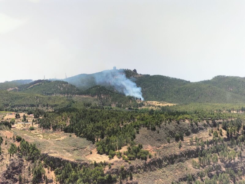 Imagen Incendio de Tejeda declarado este martes 25 de julio. Foto Cabildo de Gran Canaria 