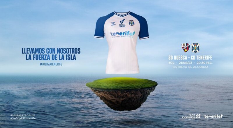 El Tenerife visita Huesca con una camiseta especial por el incendio