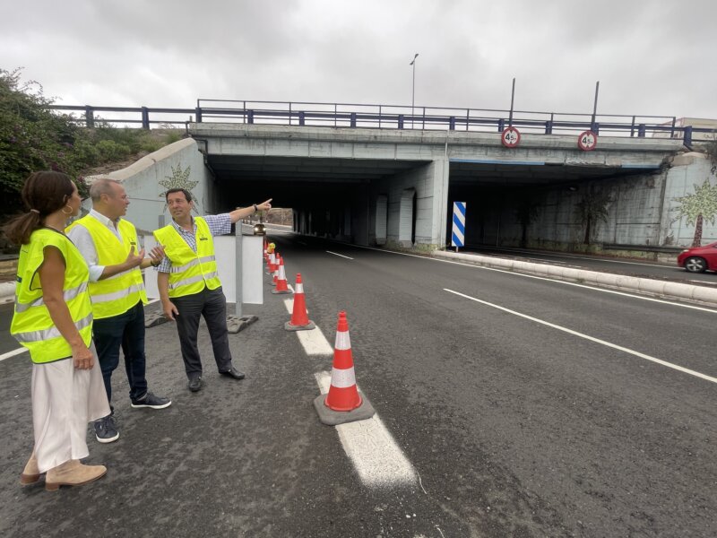 Comienzan las obras de reparación del puente de la GC-1 en Telde