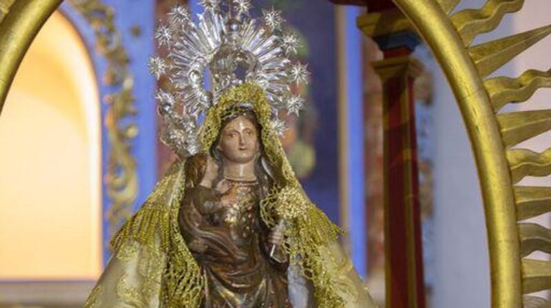 Detalle de la imagen de La Virgen de Guadalupe, patrona de la isla de La Gomera 