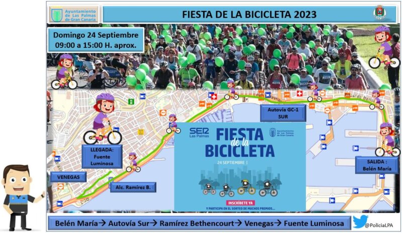Parte de la Avenida Marítima estará cortada en sentido sur de 8:00 a 14:00 horas para la 'Fiesta de la Bici'