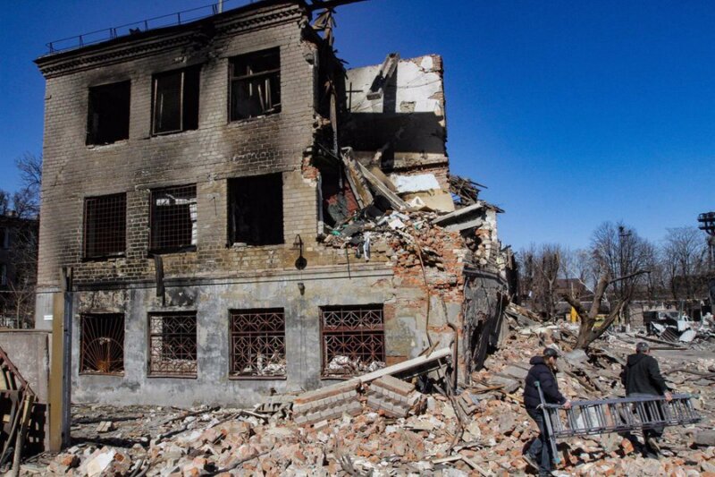 Un edificio destruido tras un bombardeo ruso. Imagen EP/ Ukrinform / dpa