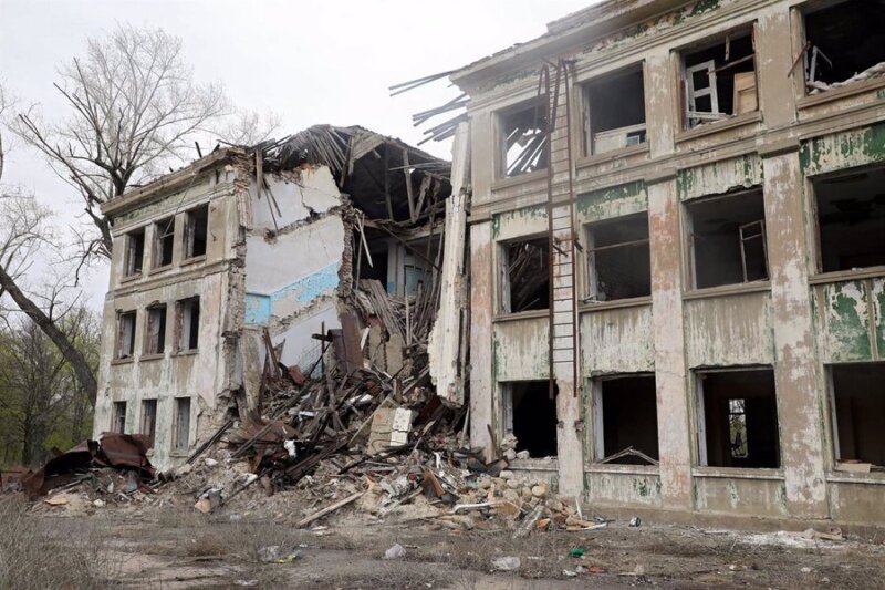 Ataque contra un edificio de Donetsk. Imagen Yuliia Ovsiannikova / Zuma Press / Contactophoto