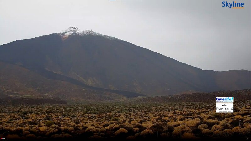 El granizo sorprende en el Teide
