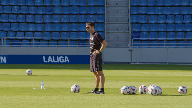 Asier Garitano, entrenador del CD Tenerife, en una jornada de preparación del partido frente al SD Amorebieta / CD Tenerife