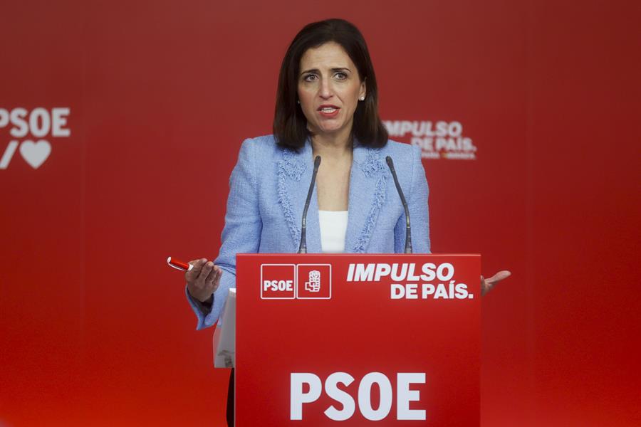 La nueva portavoz de la Ejecutiva Federal del PSOE, Esther Peña. Imagen EFE