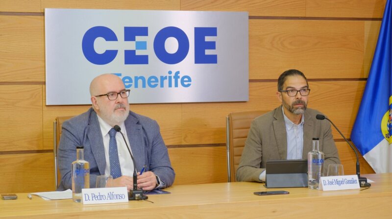 Datos de la economía. Imagen: Presentación del informe de coyuntura económica del cuarto trimestre de 2023. CEOE Tenerife