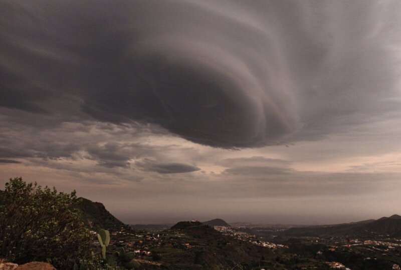 Viento y lluvia en las islas. Imagen: Jéssica Santana (Gran Canaria)