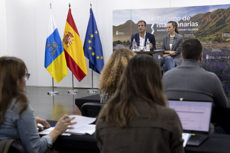Rueda de prensa para explicar los detalles de la presencia de Canarias en Fitur 2024. Imagen Turismo de Canarias