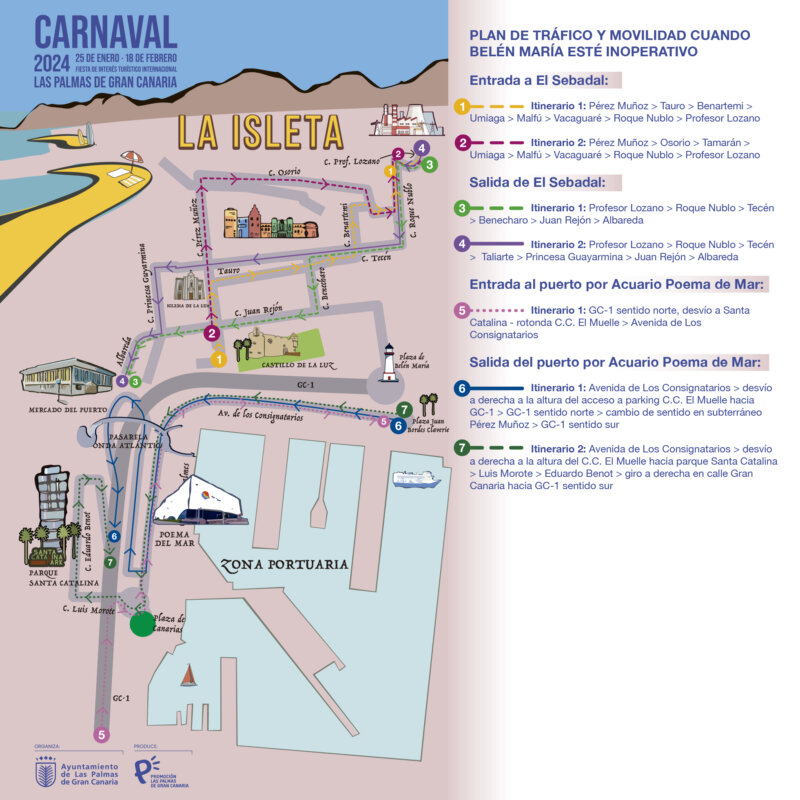 ¿Qué calles se verán afectadas por los cortes durante el Carnaval de Las Palmas de Gran Canaria?