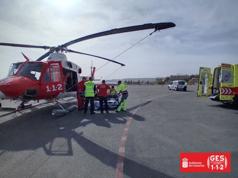 Rescatada en helicóptero una senderista herida en el Cubo de La Galga en La Palma