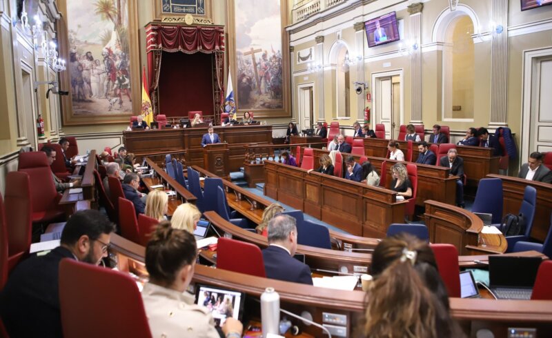 Pleno del Parlamento de Canarias de este miércoles, 28 de febrero. Imagen Parlamento de Canarias