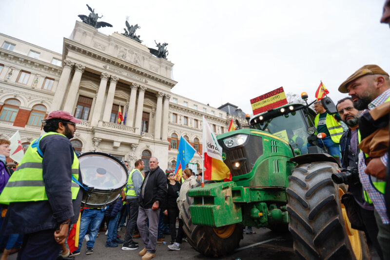 Día de tractorada durante las protestas en Madrid