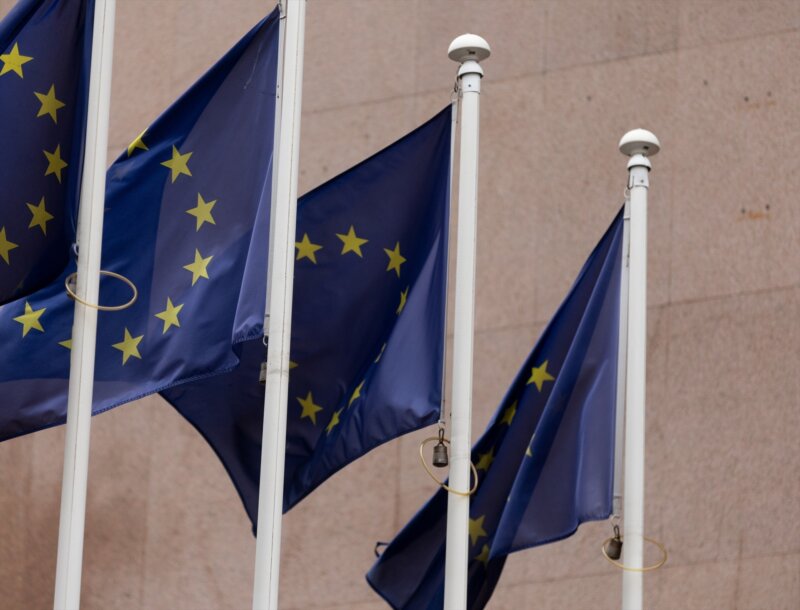 Varias banderas de la Unión Europea. Imagen Eduardo Parra / Europa Press 