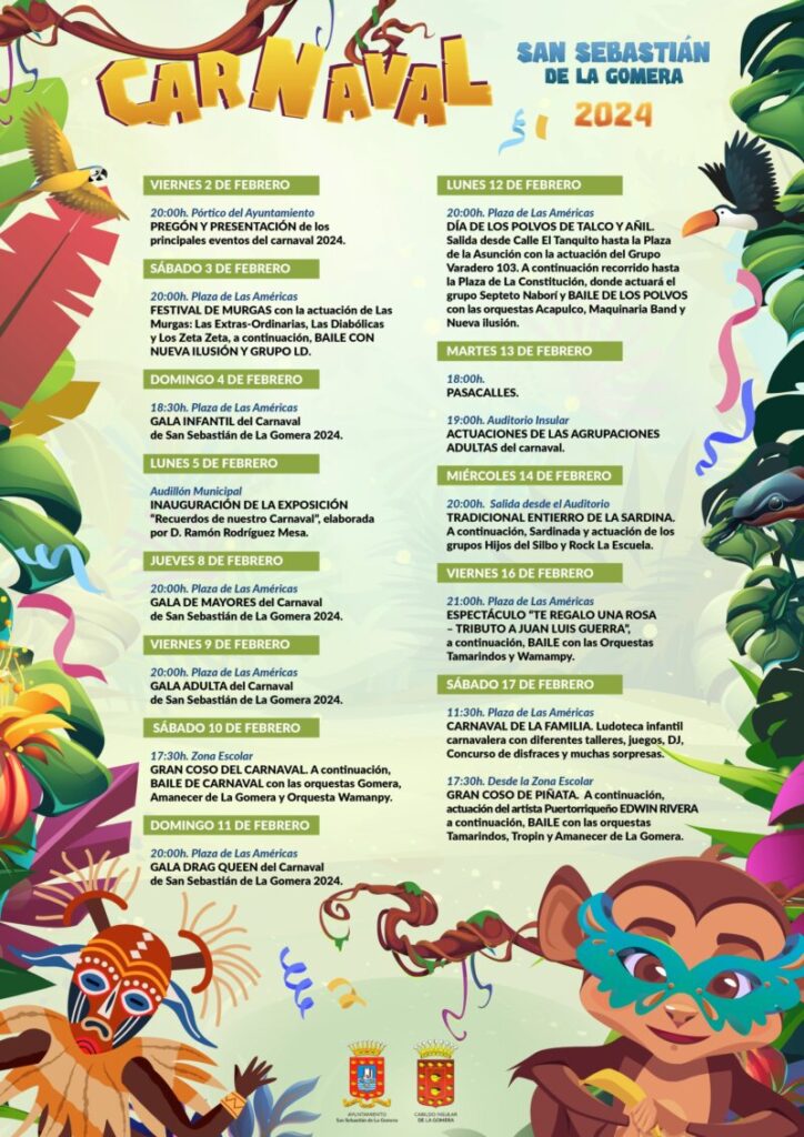 Programa completo del carnaval de San Sebastián de La Gomera 2024 
