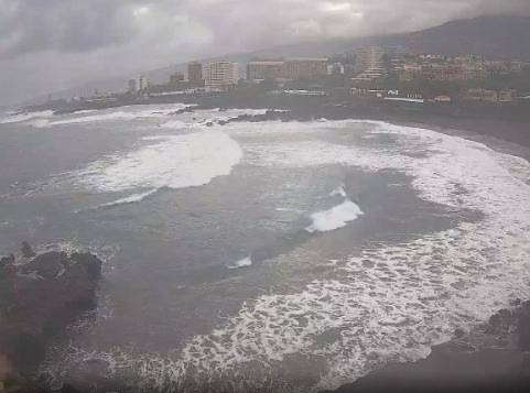 Imagen zona de Punta Brava  en el Puerto de La Cruz en el norte de Tenerife. Imagen captada de la webcam Skyline
