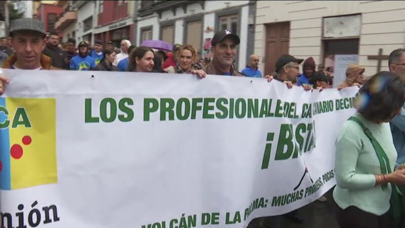 Los agricultores reclaman un salario digno. Imagen de la protesta en La Palma