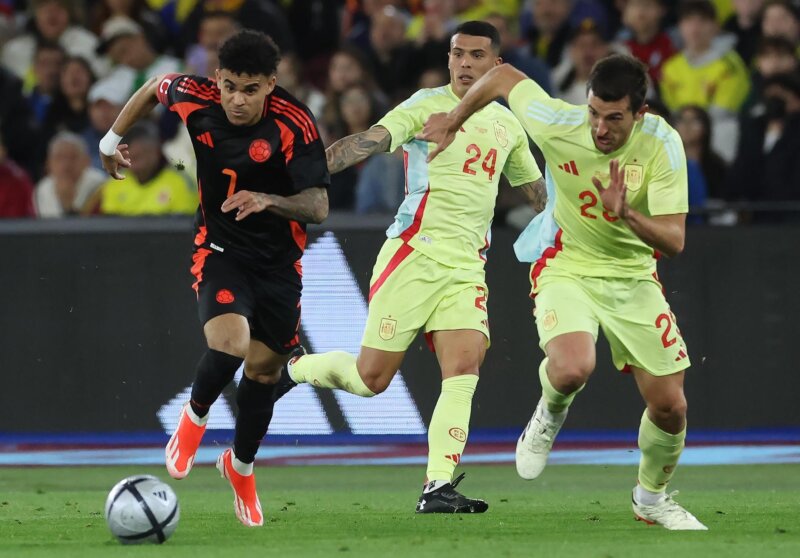 Un gol de Daniel Muñoz tras una gran jugada individual de Luis Díaz fue suficiente para que Colombia superara a España en Wembley