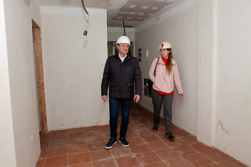 El vicepresidente del Cabildo en Gran Canaria visita las obras en Valleseco. Imagen Cabildo de Gran Canaria