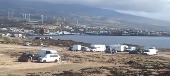 Imágenes de caravanas esta Semana Santa en Arico, Tenerife