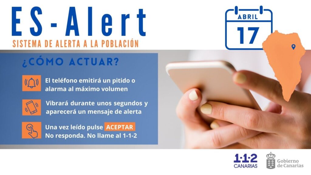 Sistema ES-Alert de prueba en La Palma. Imagen Gobierno de Canarias
