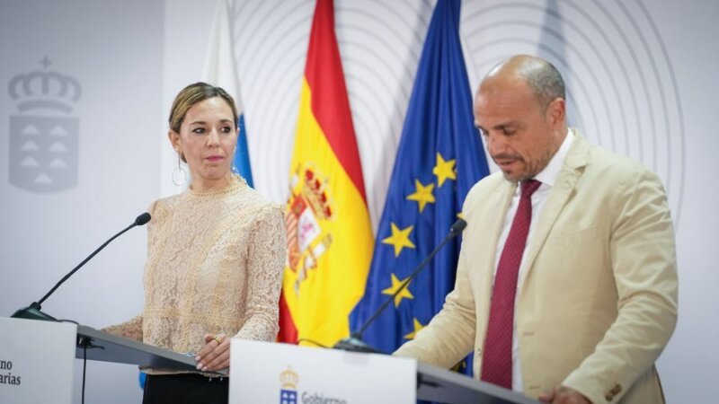 Jéssica de León y Alfonso Cabello en la rueda de prensa posterior al Consejo de Gobierno. Imagen Presidencia del Gobierno