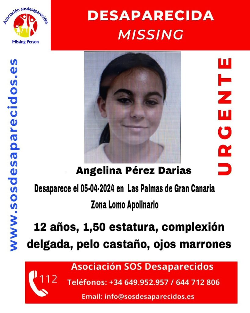 Piden colaboración ciudadana para encontrar a una menor desaparecida en Las Palmas de Gran Canaria