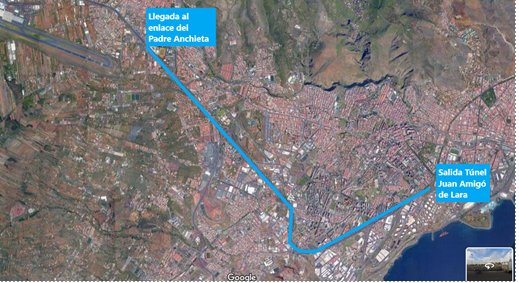 Mapa del traslado del anillo peatonal de Padre Anchieta / Cabildo de Tenerife 